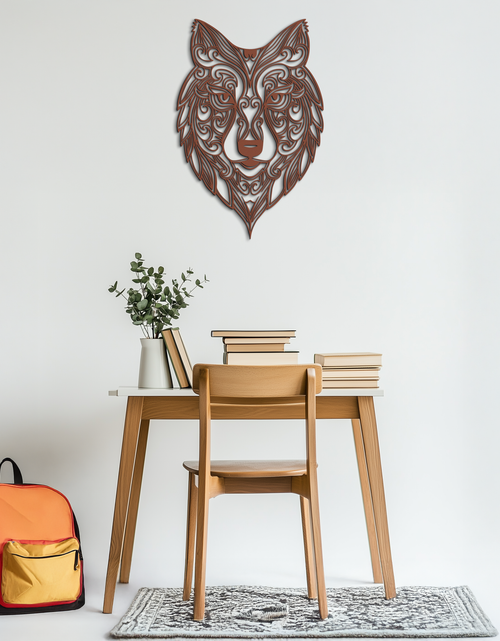 Load image into Gallery viewer, Mandala Wolf Metal Wall Art - Boho Animal Wall Decor - KAF272