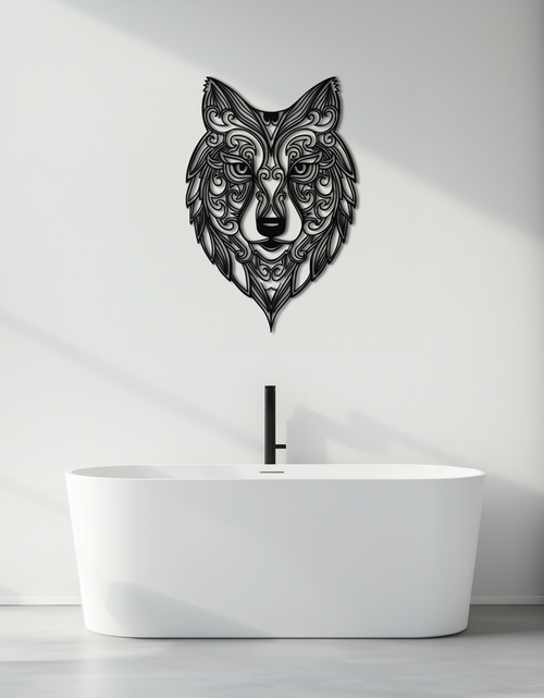 Load image into Gallery viewer, Mandala Wolf Metal Wall Art - Boho Animal Wall Decor - KAF272
