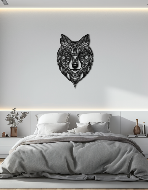 Load image into Gallery viewer, Mandala Wolf Metal Wall Art - Boho Animal Wall Decor - KAF272