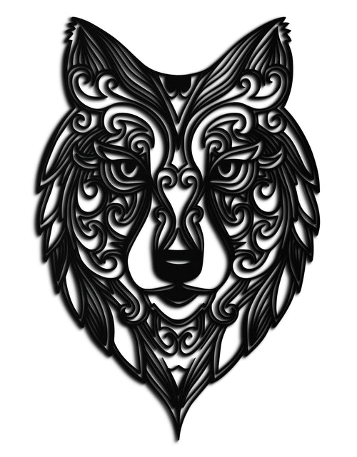 Load image into Gallery viewer, Mandala Wolf Metal Wall Art - Boho Animal Wall Decor - KAF272