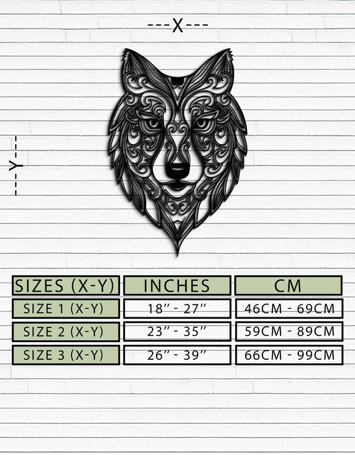 Load image into Gallery viewer, Mandala Wolf Metal Wall Art - Boho Animal Wall Decor - KAF272