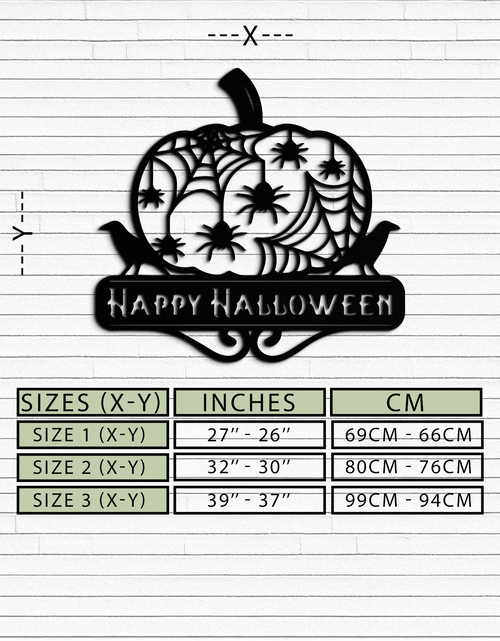 Load image into Gallery viewer, Happy Halloween Pumpkin Metal Wall Art - Spooky Home Decor - KAF275