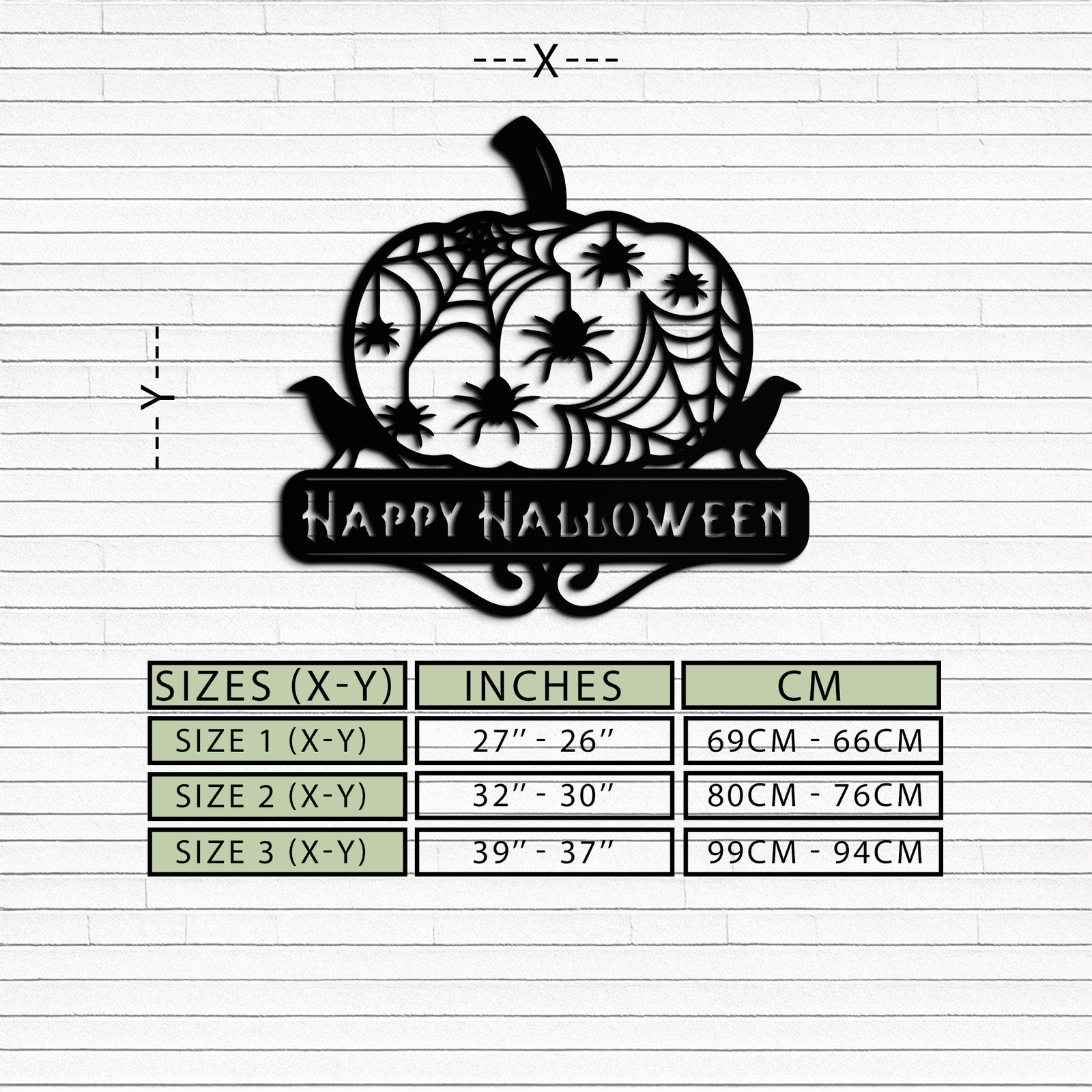 Happy Halloween Pumpkin Metal Wall Art - Spooky Home Decor - KAF275