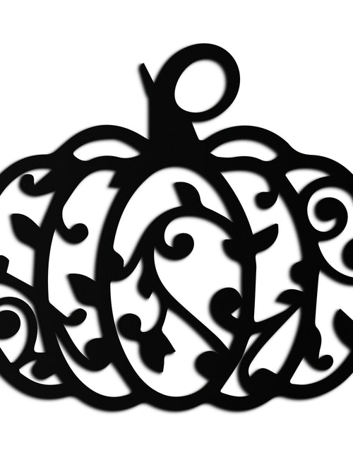 Load image into Gallery viewer, Ornamental Pumpkin Metal Wall Art - Elegant Halloween Vine Decor- KAF279