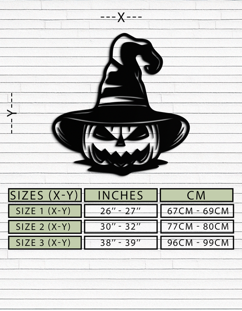 Load image into Gallery viewer, Witch Hat Pumpkin Metal Wall Art - Spooky Halloween Decor- KAF281