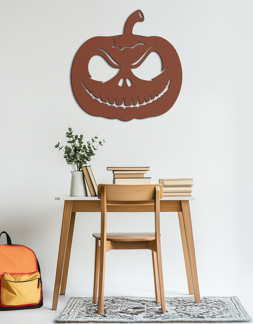 Load image into Gallery viewer, Pumpkin Metal Wall Art – Halloween Jack-O'-Lantern Decor- KAF282