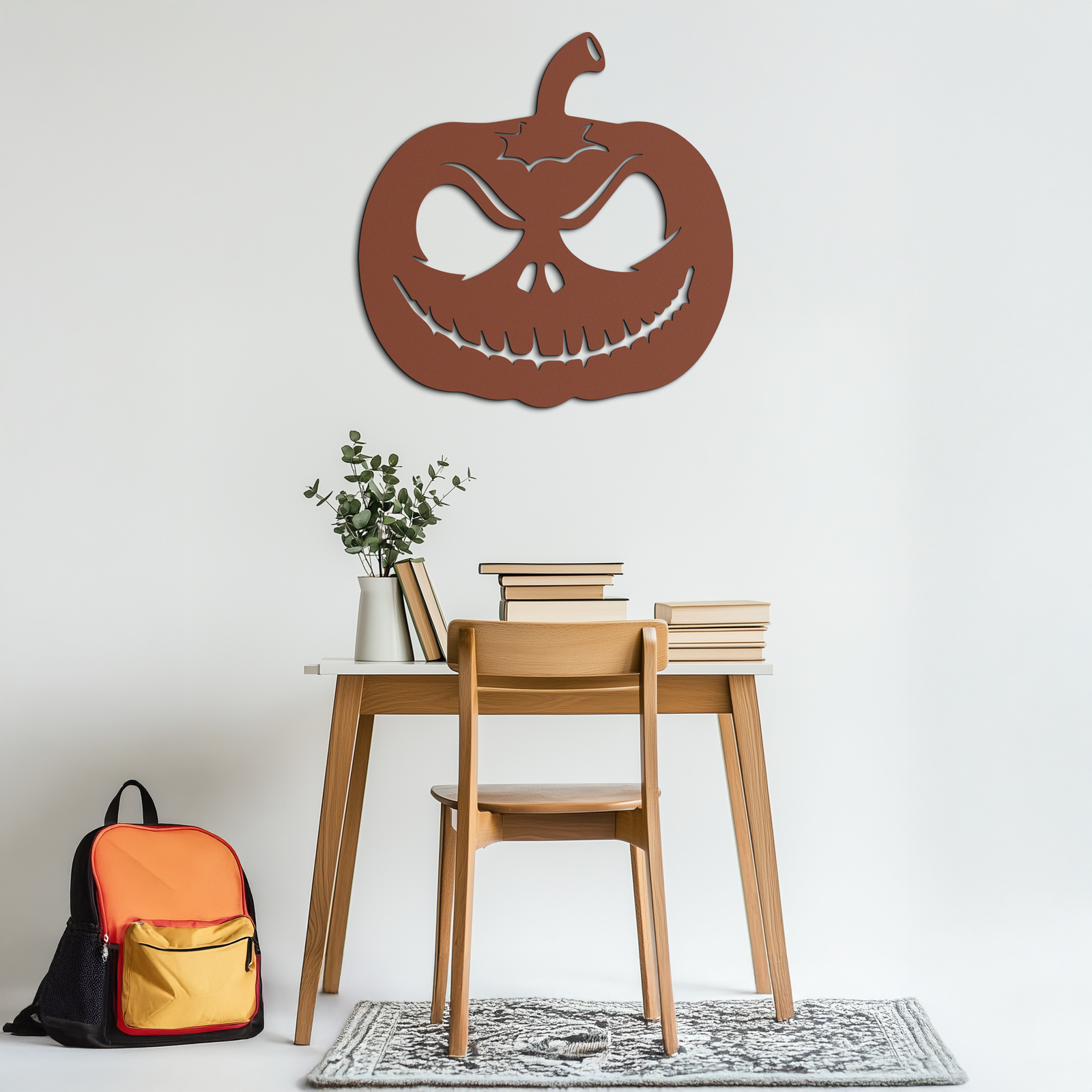 Pumpkin Metal Wall Art – Halloween Jack-O'-Lantern Decor- KAF282