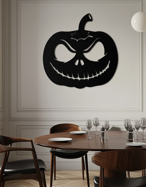 Load image into Gallery viewer, Pumpkin Metal Wall Art – Halloween Jack-O'-Lantern Decor- KAF282