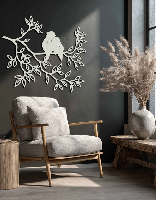 Load image into Gallery viewer, Love Birds Metal Wall Art - Romantic Silhouette Decor- KAF284