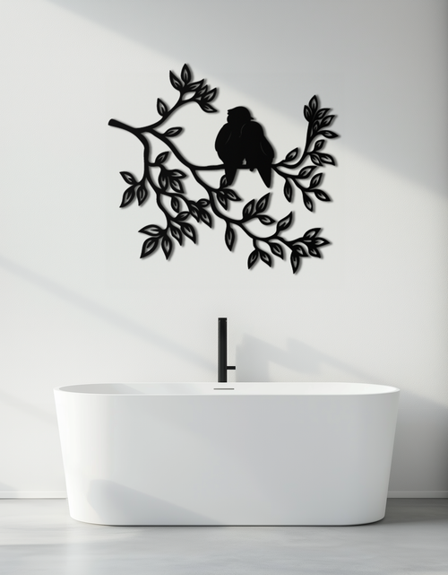 Load image into Gallery viewer, Love Birds Metal Wall Art - Romantic Silhouette Decor- KAF284