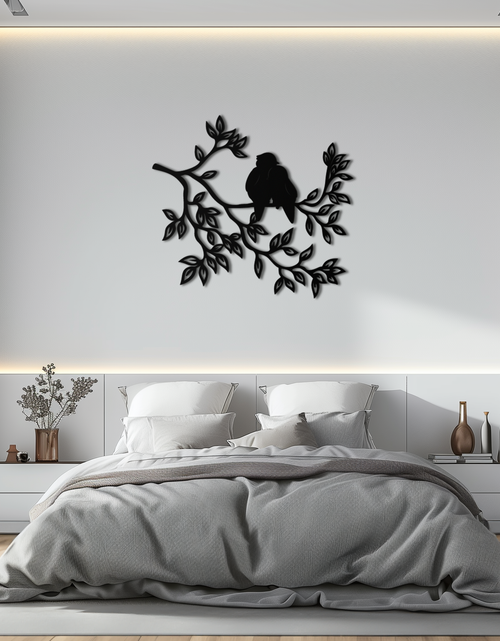 Load image into Gallery viewer, Love Birds Metal Wall Art - Romantic Silhouette Decor- KAF284