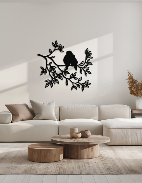 Load image into Gallery viewer, Love Birds Metal Wall Art - Romantic Silhouette Decor- KAF284
