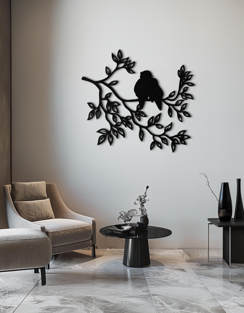 Load image into Gallery viewer, Love Birds Metal Wall Art - Romantic Silhouette Decor- KAF284