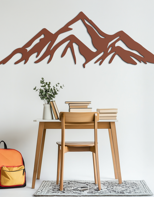 Load image into Gallery viewer, Mountain Metal Wall Art - Majestic Peak Silhouette Decor- KAF286
