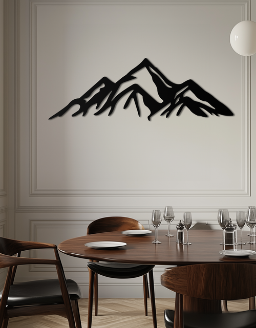 Load image into Gallery viewer, Mountain Metal Wall Art - Majestic Peak Silhouette Decor- KAF286