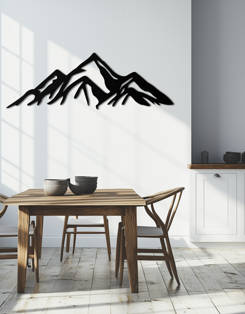 Load image into Gallery viewer, Mountain Metal Wall Art - Majestic Peak Silhouette Decor- KAF286