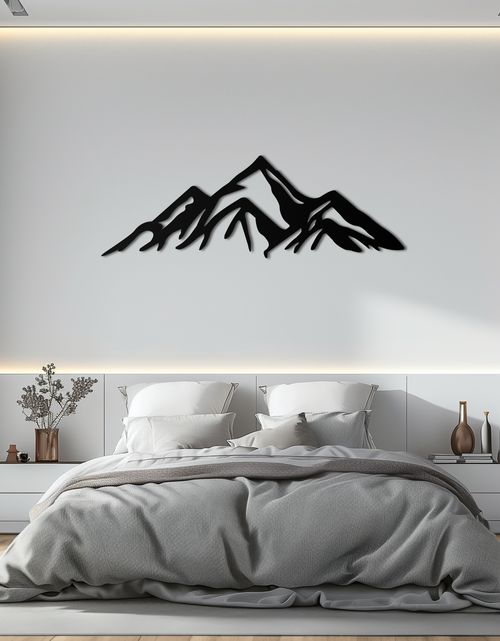 Load image into Gallery viewer, Mountain Metal Wall Art - Majestic Peak Silhouette Decor- KAF286