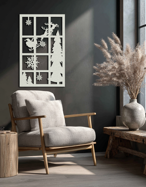 Load image into Gallery viewer, Christmas Window Scene Metal Wall Art - Festive Holiday Decor- KAF291