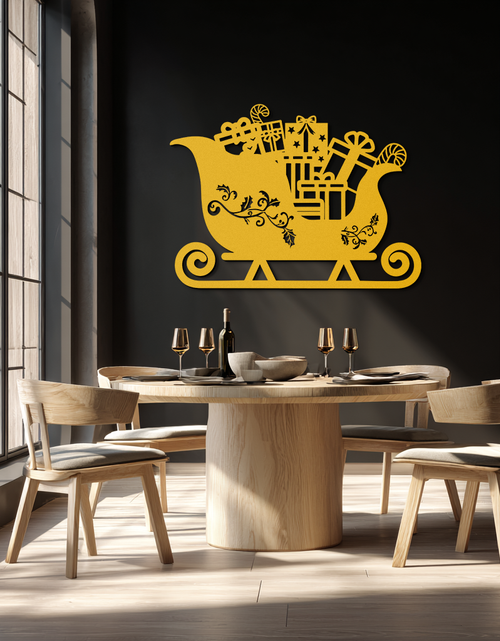 Load image into Gallery viewer, Christmas Sleigh Metal Wall Art - Festive Holiday Decor- KAF292