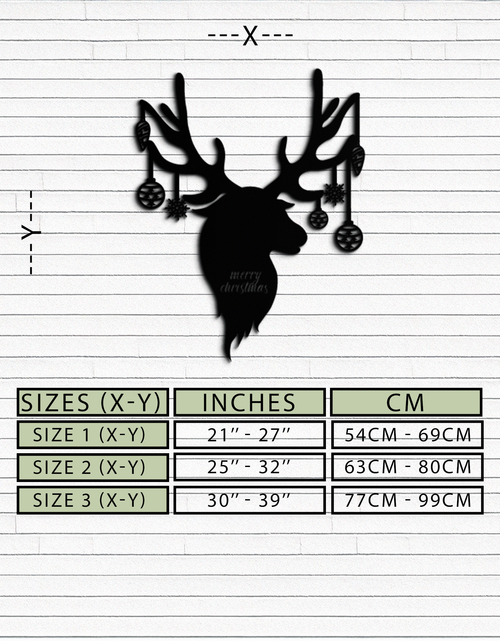 Load image into Gallery viewer, Reindeer Christmas Metal Wall Art - Festive Deer Decor with Ornaments- KAF295