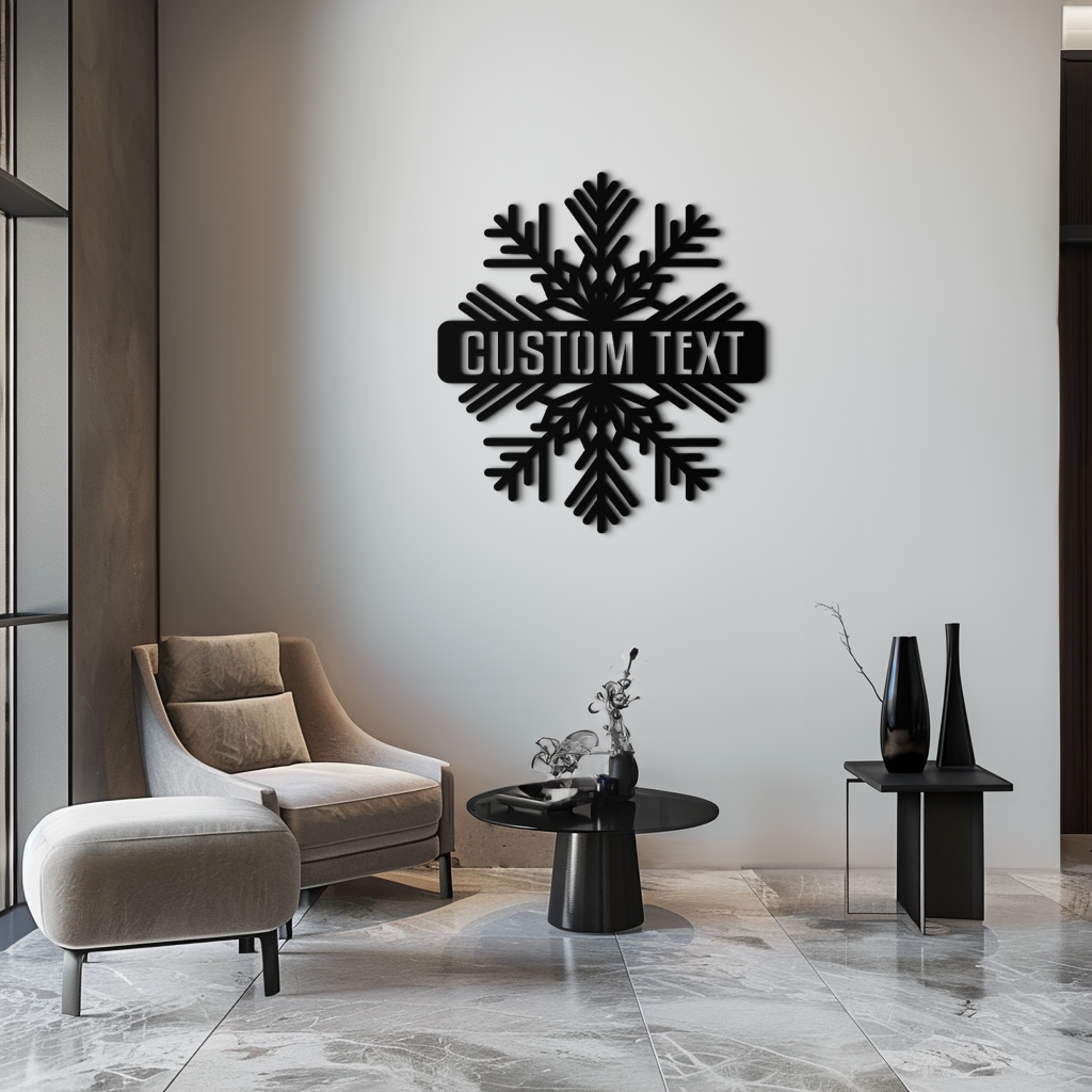 Custom Snowflake Metal Wall Art - Personalized Winter Decor- KAF297