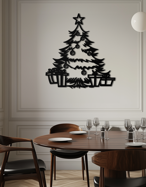 Load image into Gallery viewer, Christmas Tree Metal Wall Art - Festive Holiday Decor with Gifts- KAF298
