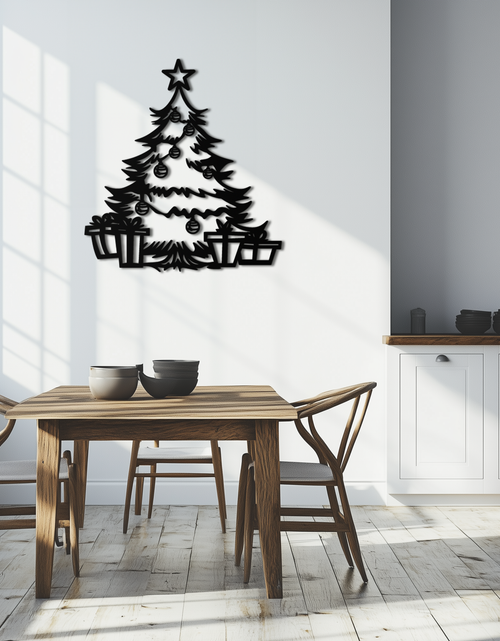 Load image into Gallery viewer, Christmas Tree Metal Wall Art - Festive Holiday Decor with Gifts- KAF298