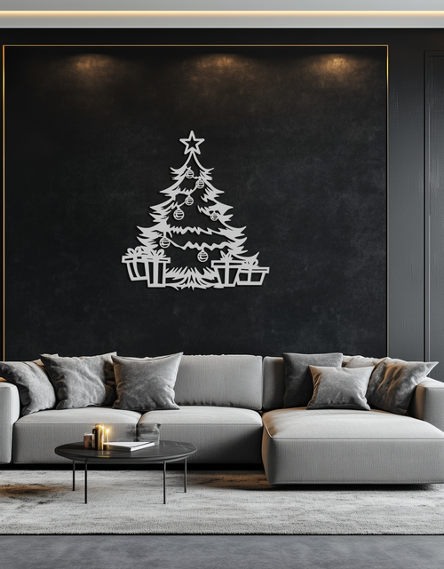 Load image into Gallery viewer, Christmas Tree Metal Wall Art - Festive Holiday Decor with Gifts- KAF298