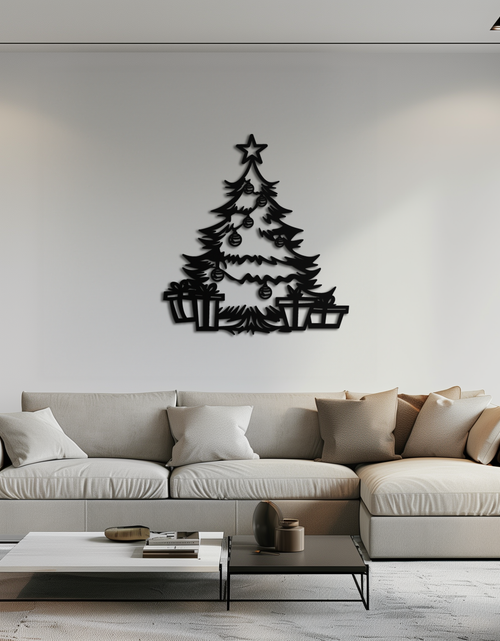Load image into Gallery viewer, Christmas Tree Metal Wall Art - Festive Holiday Decor with Gifts- KAF298