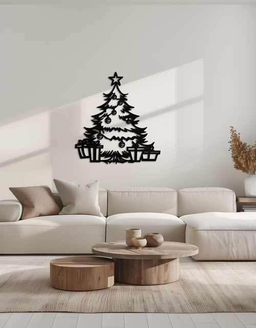 Load image into Gallery viewer, Christmas Tree Metal Wall Art - Festive Holiday Decor with Gifts- KAF298