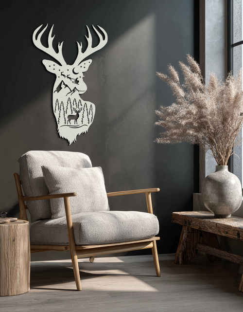 Load image into Gallery viewer, Majestic Deer Metal Wall Art - Nature-Inspired Steel Silhouette Decor- KAF301