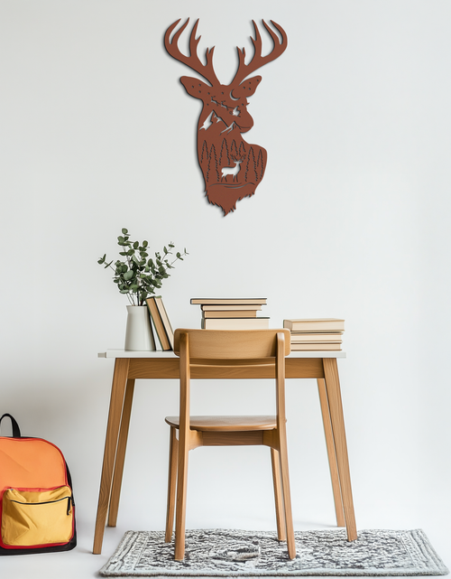 Load image into Gallery viewer, Majestic Deer Metal Wall Art - Nature-Inspired Steel Silhouette Decor- KAF301