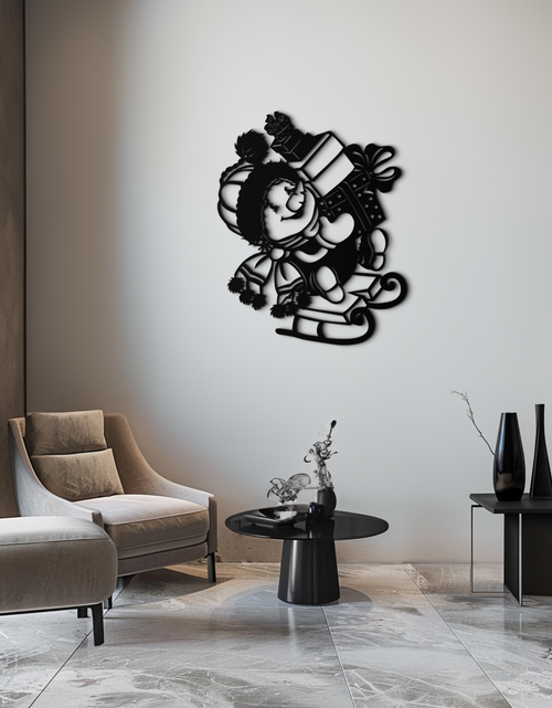 Load image into Gallery viewer, Christmas Snowman Metal Wall Art - Festive Holiday Gift Decor with Cute Snowman on Sled- KAF310