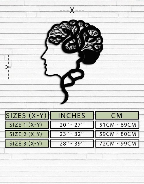Load image into Gallery viewer, Brain Tree Metal Wall Art - Abstract Woman Head Silhouette Steel Decor- KAF318