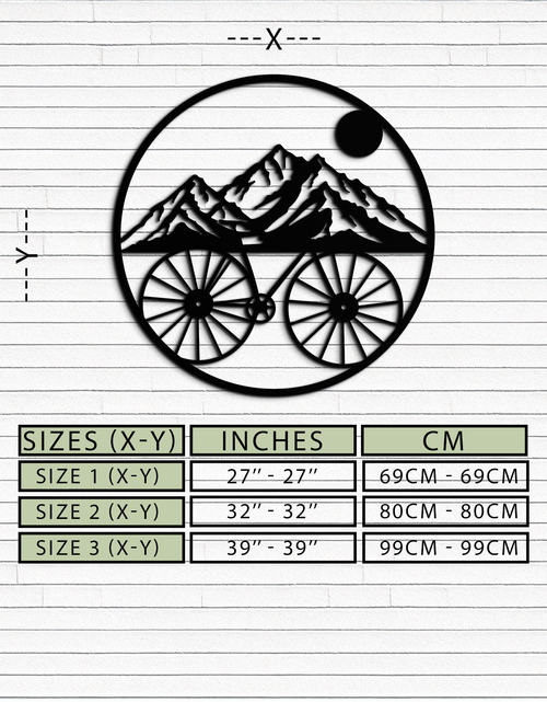 Load image into Gallery viewer, Mountain Bike Silhouette Metal Wall Art - Scenic Bicycle and Nature Scene Decor- KAF320