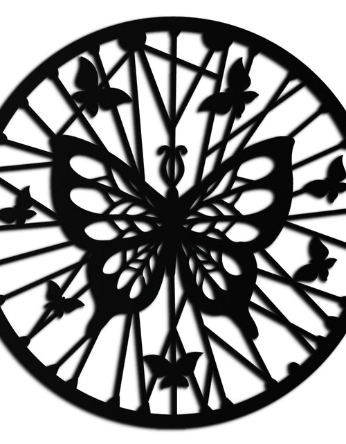 Load image into Gallery viewer, Butterfly Mandala Round Metal Wall Art - Elegant Circle Butterfly Silhouette for Home Decor- KAF322