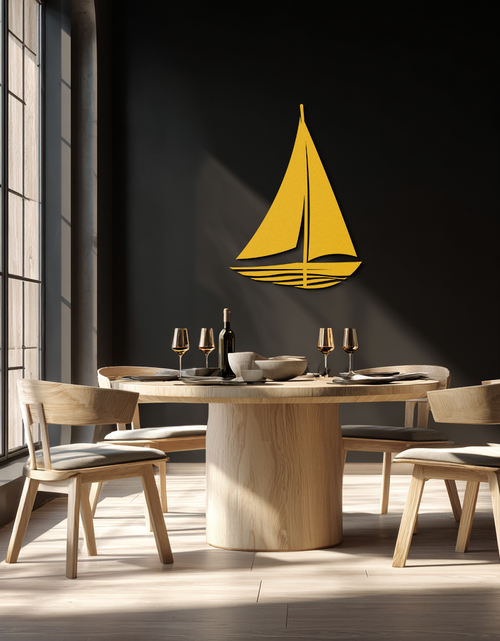 Load image into Gallery viewer, Nautical Sailboat Silhouette Metal Wall Art – Minimalist Ocean-Inspired Steel Decor- KAF326