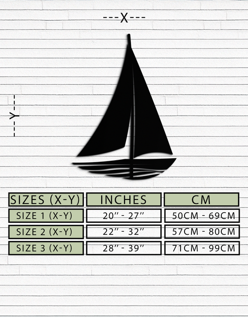 Load image into Gallery viewer, Nautical Sailboat Silhouette Metal Wall Art – Minimalist Ocean-Inspired Steel Decor- KAF326