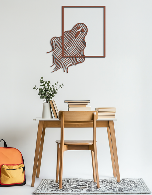 Load image into Gallery viewer, Ghost Metal Wall Art – Spooky Ghost Silhouette Steel Decor for Halloween or Gothic Interiors- KAF329