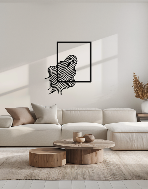 Load image into Gallery viewer, Ghost Metal Wall Art – Spooky Ghost Silhouette Steel Decor for Halloween or Gothic Interiors- KAF329