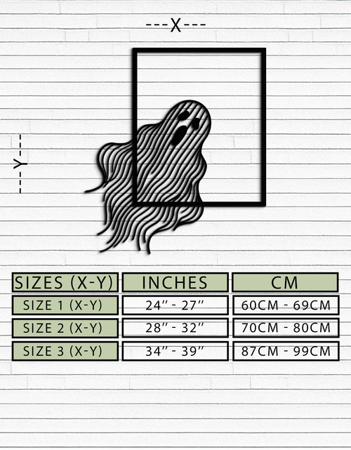 Load image into Gallery viewer, Ghost Metal Wall Art – Spooky Ghost Silhouette Steel Decor for Halloween or Gothic Interiors- KAF329