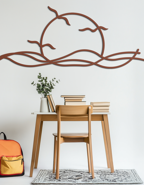 Load image into Gallery viewer, Sunset Metal Wall Art – Sunset Silhouette Steel Decor for Nature-Inspired Interiors- KAF331