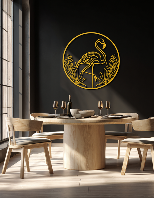 Load image into Gallery viewer, Flamingo Metal Wall Art – Elegant Flamingo Silhouette Steel Decor for Tropical and Modern Spaces- KAF333