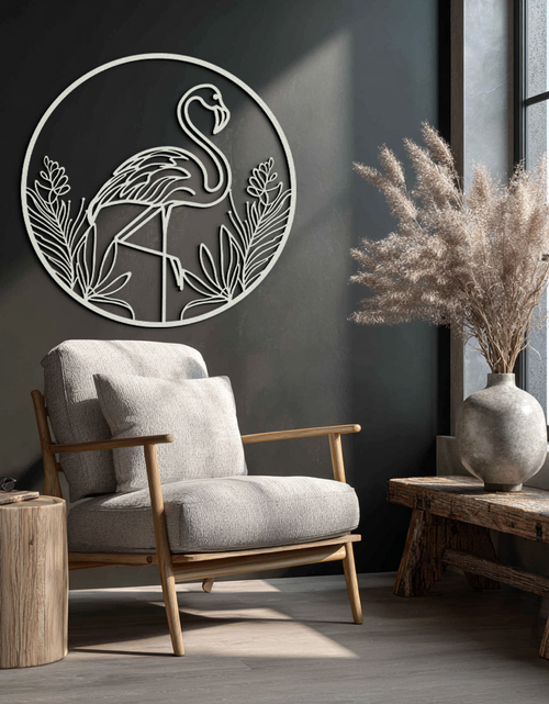 Load image into Gallery viewer, Flamingo Metal Wall Art – Elegant Flamingo Silhouette Steel Decor for Tropical and Modern Spaces- KAF333