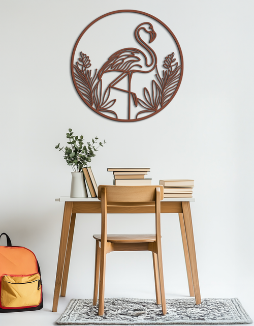 Load image into Gallery viewer, Flamingo Metal Wall Art – Elegant Flamingo Silhouette Steel Decor for Tropical and Modern Spaces- KAF333