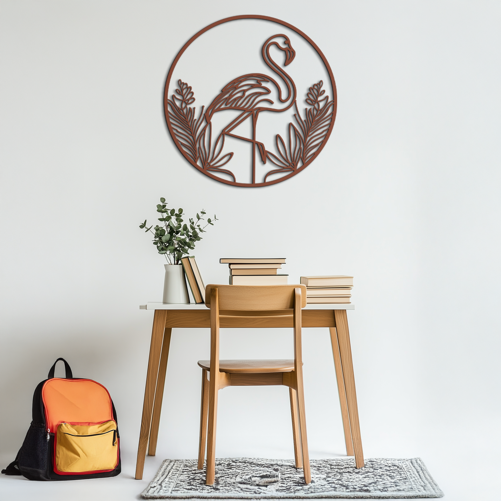 Flamingo Metal Wall Art – Elegant Flamingo Silhouette Steel Decor for Tropical and Modern Spaces- KAF333