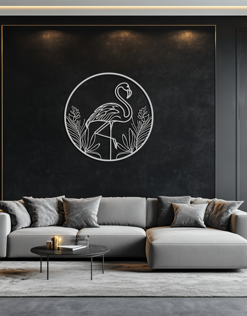 Load image into Gallery viewer, Flamingo Metal Wall Art – Elegant Flamingo Silhouette Steel Decor for Tropical and Modern Spaces- KAF333