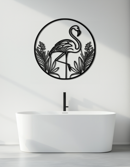 Load image into Gallery viewer, Flamingo Metal Wall Art – Elegant Flamingo Silhouette Steel Decor for Tropical and Modern Spaces- KAF333