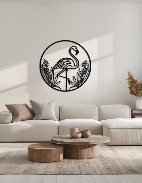 Load image into Gallery viewer, Flamingo Metal Wall Art – Elegant Flamingo Silhouette Steel Decor for Tropical and Modern Spaces- KAF333