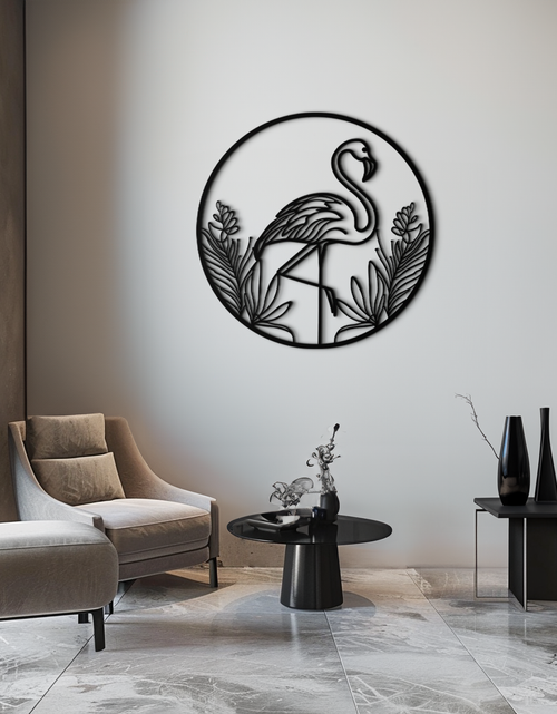 Load image into Gallery viewer, Flamingo Metal Wall Art – Elegant Flamingo Silhouette Steel Decor for Tropical and Modern Spaces- KAF333